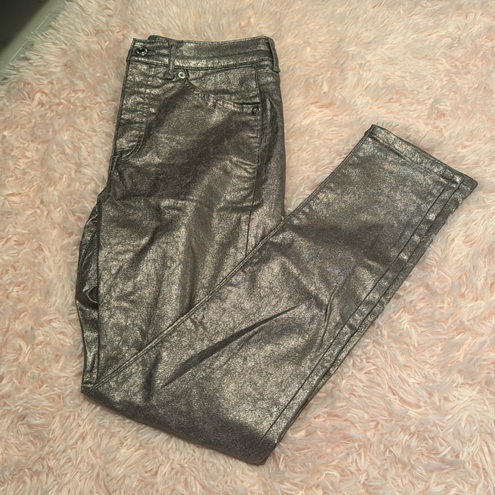Express silver skinny jeans